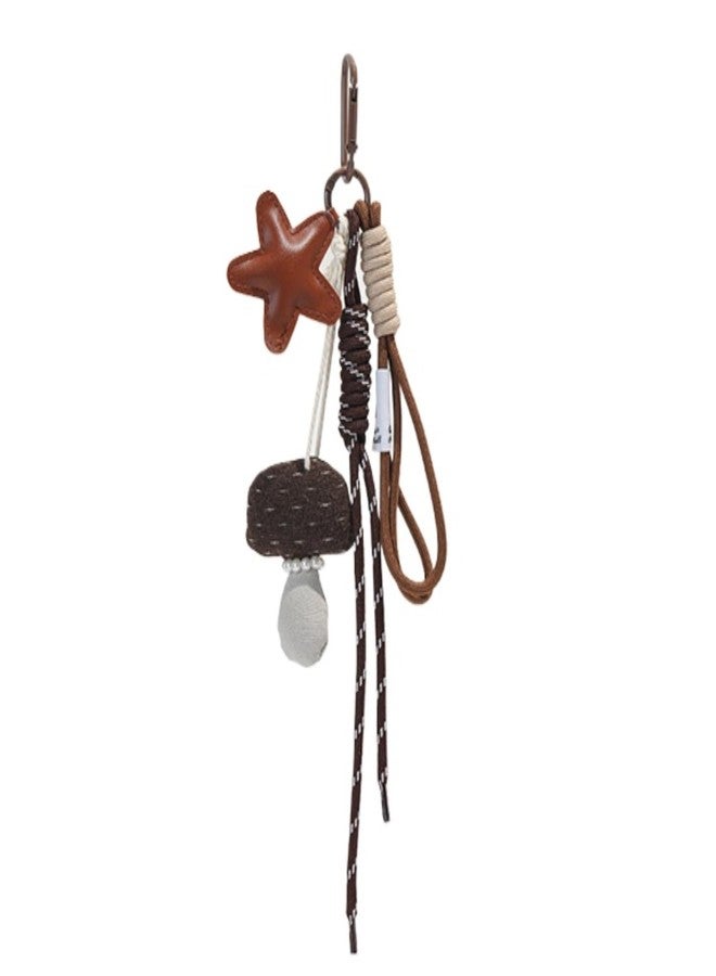 TYATVS Cute Mushroom Keychain Y2k Bag Charm Star Vegan Leather Backpack Keychains Downtown Girl Aesthetic Accessories (mushroom-1) - Image 1